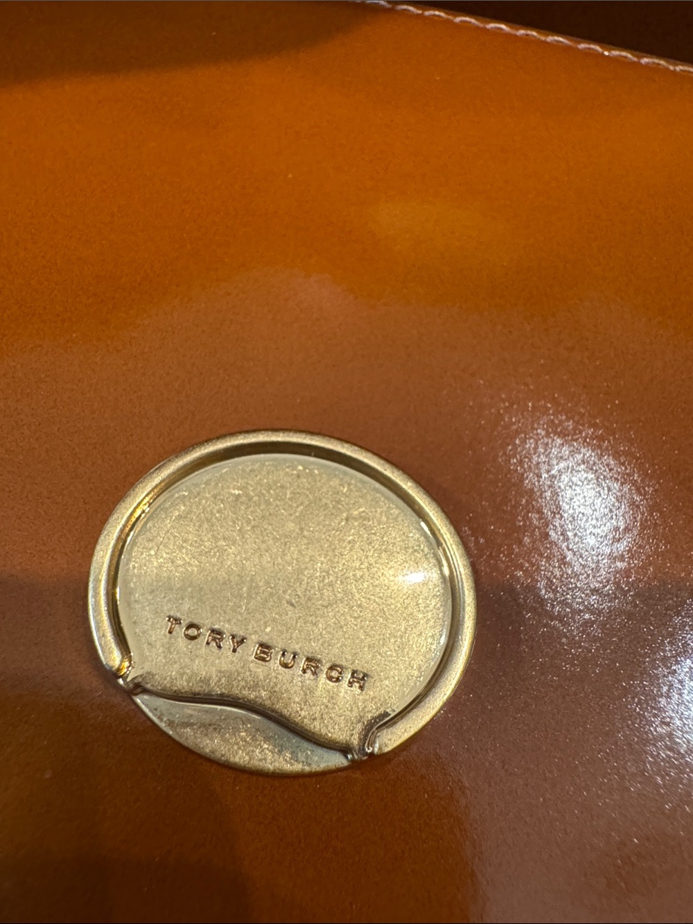 Tory Burch Saddle Brown Leather Crossbody with Gold Logo - Picture 9 of 11